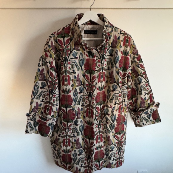 Floral Patterned Women's Jacket - Picture 2 of 6